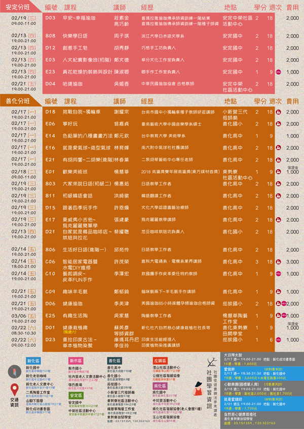 2020新化社大春季班招生簡章PAGE04